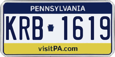 PA license plate KRB1619