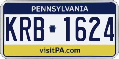 PA license plate KRB1624