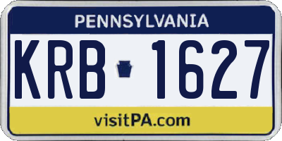 PA license plate KRB1627