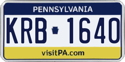 PA license plate KRB1640