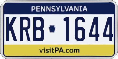 PA license plate KRB1644