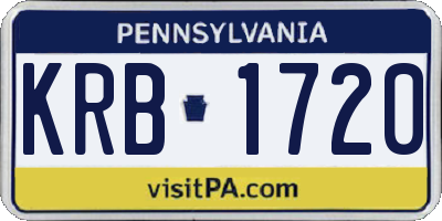 PA license plate KRB1720