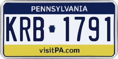PA license plate KRB1791