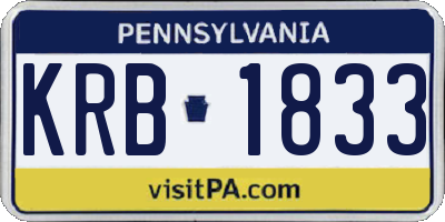 PA license plate KRB1833
