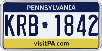 PA license plate KRB1842