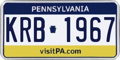 PA license plate KRB1967