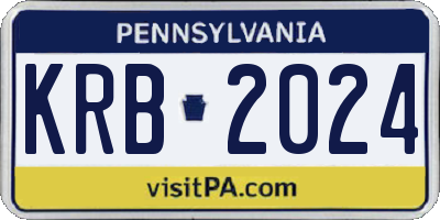 PA license plate KRB2024