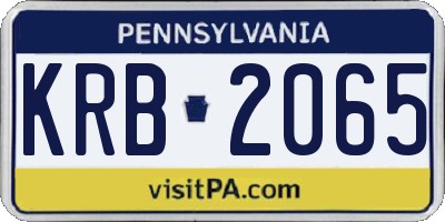 PA license plate KRB2065