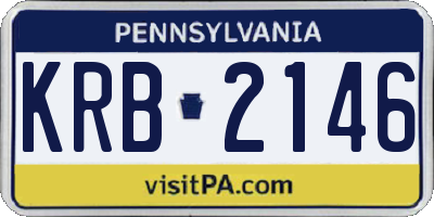 PA license plate KRB2146