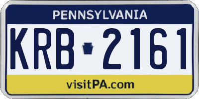 PA license plate KRB2161