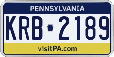 PA license plate KRB2189