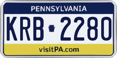 PA license plate KRB2280