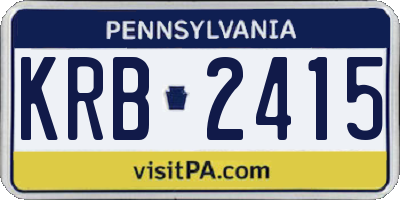 PA license plate KRB2415