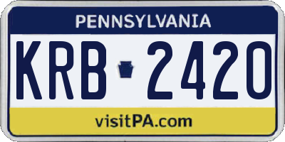 PA license plate KRB2420