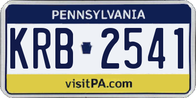 PA license plate KRB2541