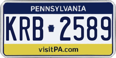 PA license plate KRB2589