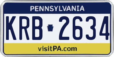 PA license plate KRB2634