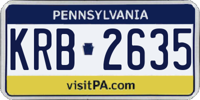 PA license plate KRB2635