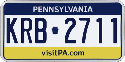 PA license plate KRB2711
