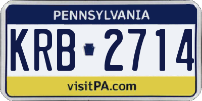 PA license plate KRB2714