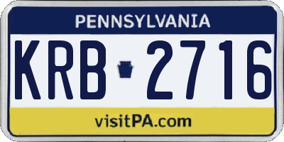 PA license plate KRB2716