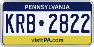PA license plate KRB2822