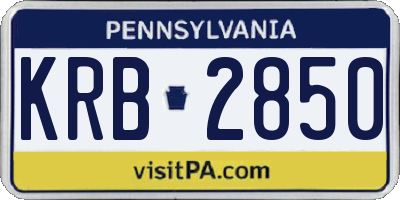 PA license plate KRB2850