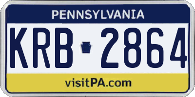 PA license plate KRB2864