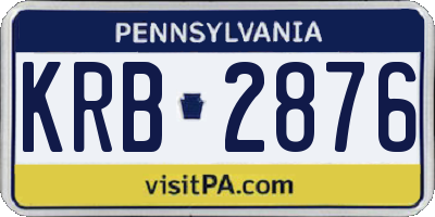 PA license plate KRB2876