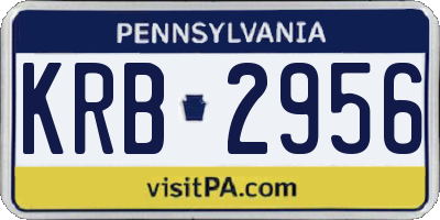 PA license plate KRB2956