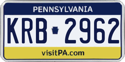 PA license plate KRB2962