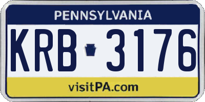 PA license plate KRB3176