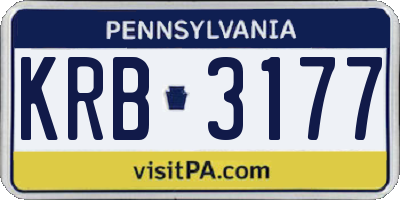 PA license plate KRB3177