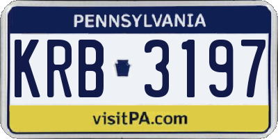 PA license plate KRB3197