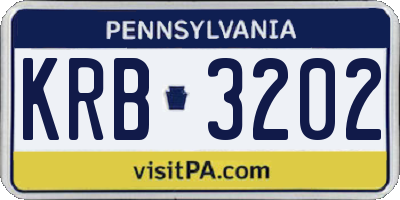 PA license plate KRB3202
