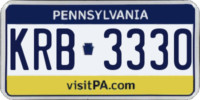 PA license plate KRB3330