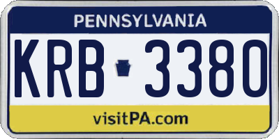 PA license plate KRB3380