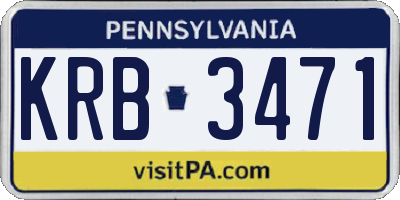 PA license plate KRB3471