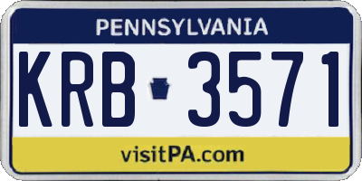 PA license plate KRB3571