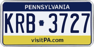 PA license plate KRB3727