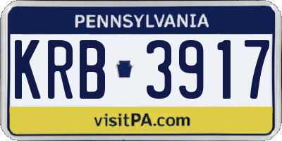 PA license plate KRB3917