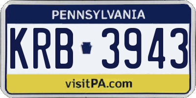 PA license plate KRB3943