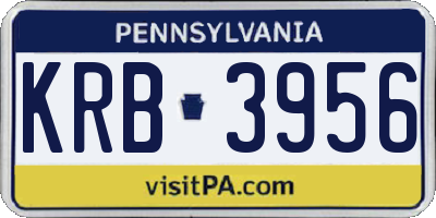 PA license plate KRB3956