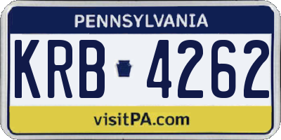 PA license plate KRB4262