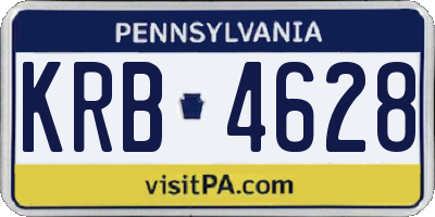 PA license plate KRB4628