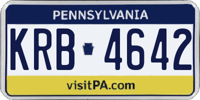 PA license plate KRB4642