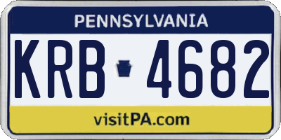 PA license plate KRB4682