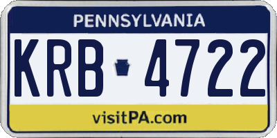 PA license plate KRB4722