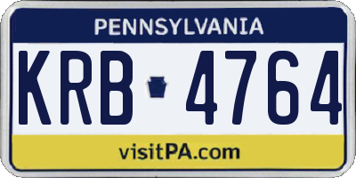 PA license plate KRB4764