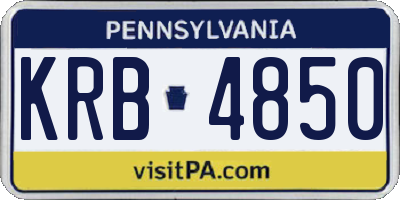 PA license plate KRB4850